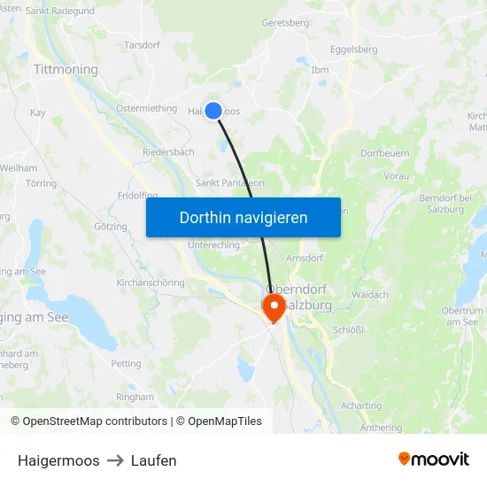 Haigermoos to Laufen map