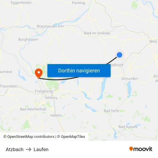 Atzbach to Laufen map