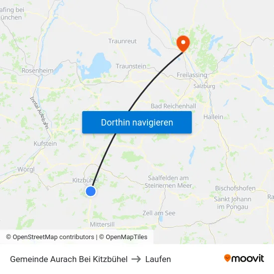 Gemeinde Aurach Bei Kitzbühel to Laufen map