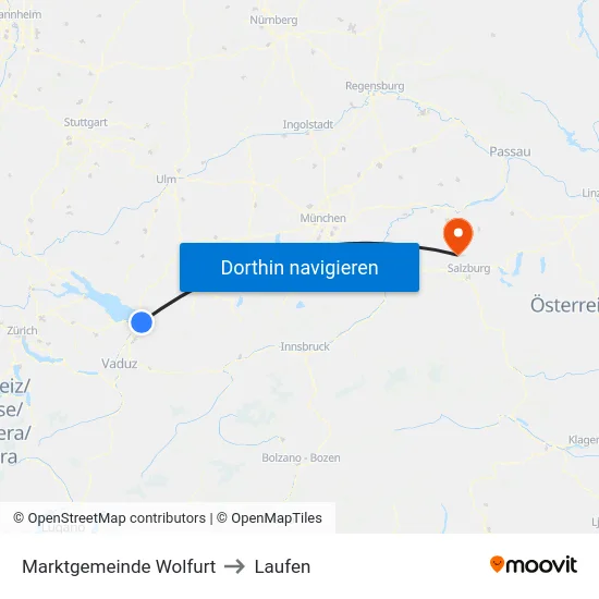Marktgemeinde Wolfurt to Laufen map