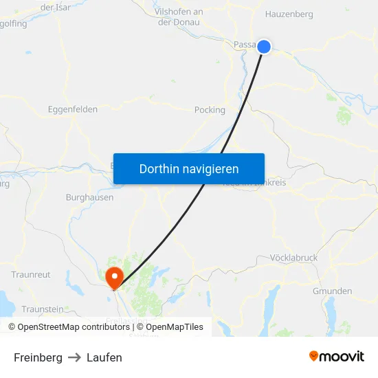 Freinberg to Laufen map