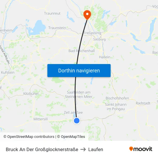 Bruck An Der Großglocknerstraße to Laufen map