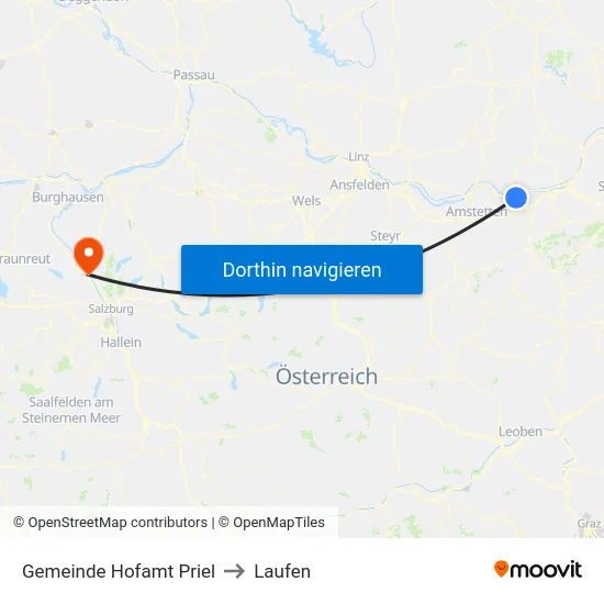 Gemeinde Hofamt Priel to Laufen map