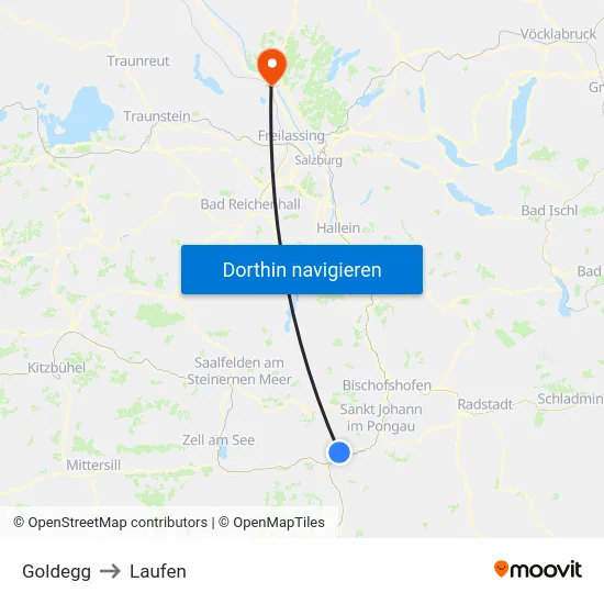 Goldegg to Laufen map