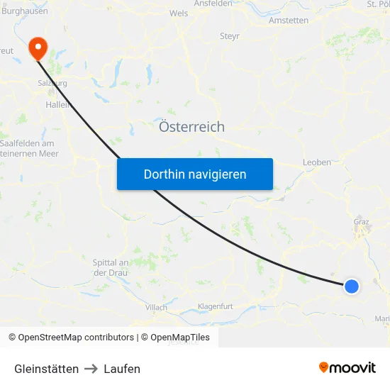 Gleinstätten to Laufen map
