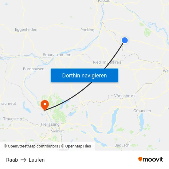 Raab to Laufen map