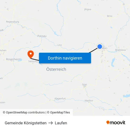 Gemeinde Königstetten to Laufen map