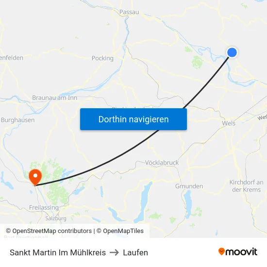 Sankt Martin Im Mühlkreis to Laufen map