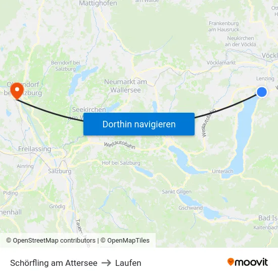 Schörfling am Attersee to Laufen map