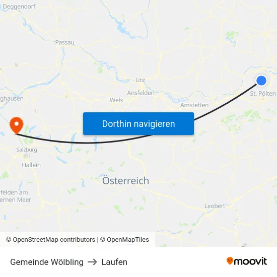 Gemeinde Wölbling to Laufen map