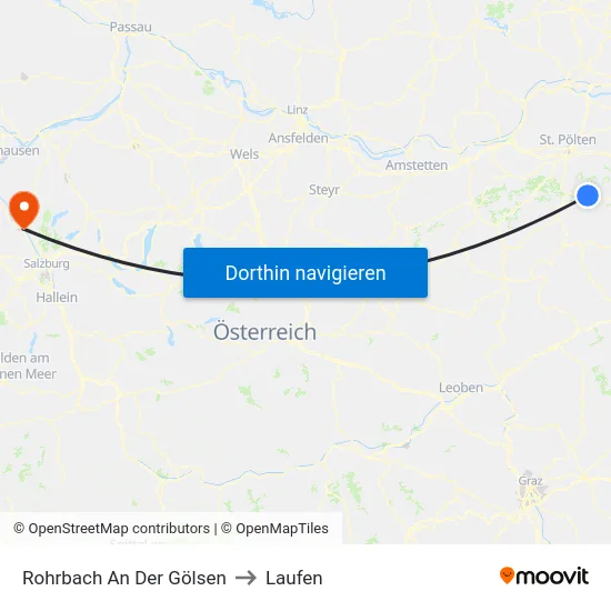 Rohrbach An Der Gölsen to Laufen map
