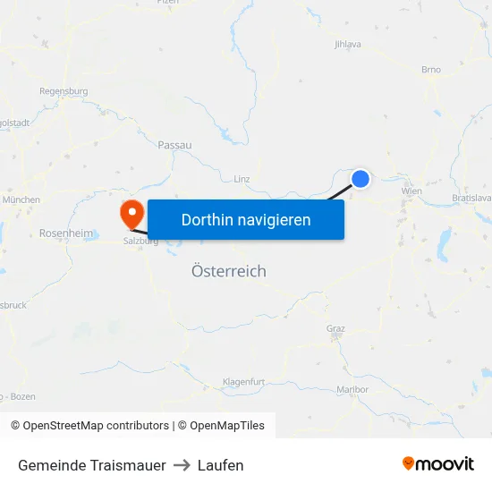 Gemeinde Traismauer to Laufen map
