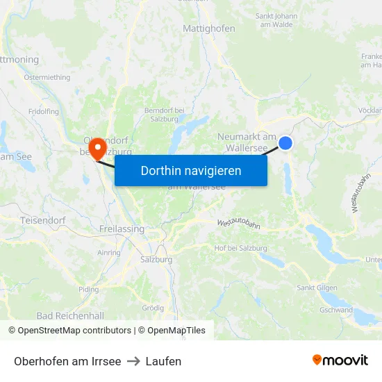 Oberhofen am Irrsee to Laufen map