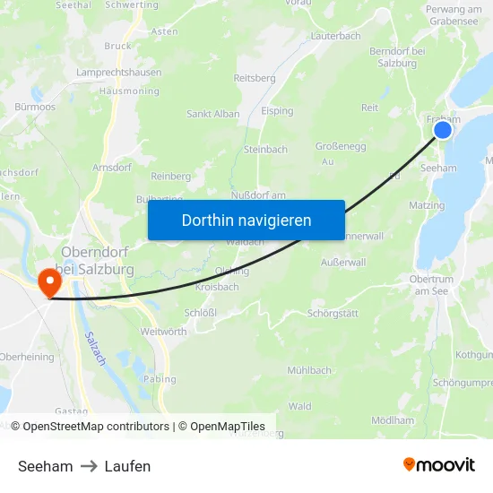 Seeham to Laufen map
