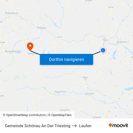 Gemeinde Schönau An Der Triesting to Laufen map