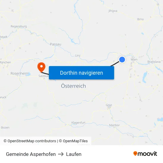 Gemeinde Asperhofen to Laufen map