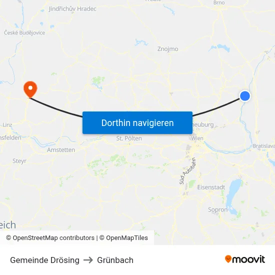 Gemeinde Drösing to Grünbach map