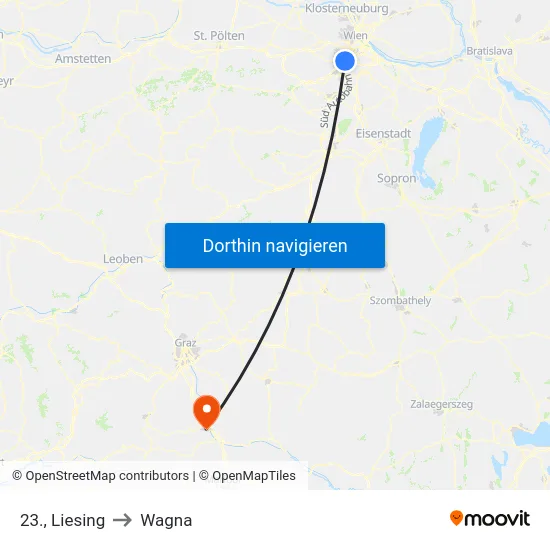 23., Liesing to Wagna map