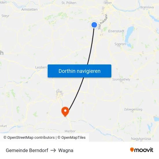 Gemeinde Berndorf to Wagna map