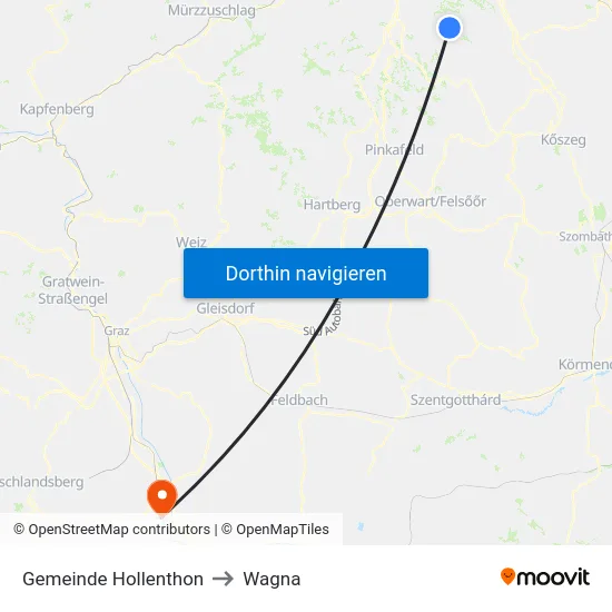 Gemeinde Hollenthon to Wagna map