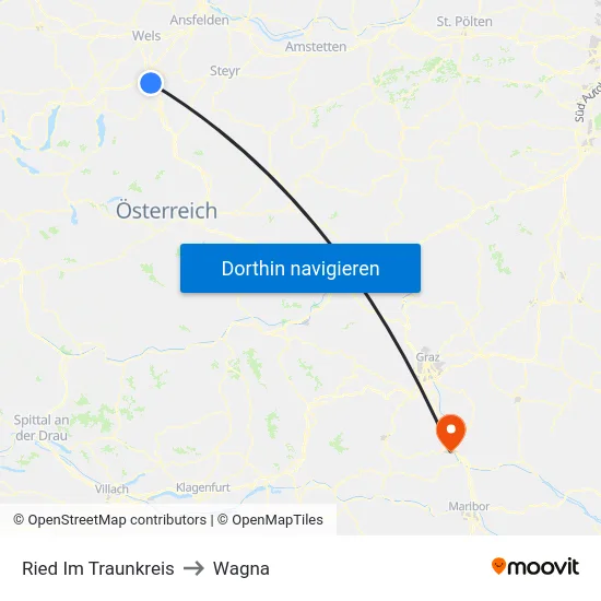 Ried Im Traunkreis to Wagna map