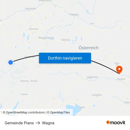 Gemeinde Pians to Wagna map