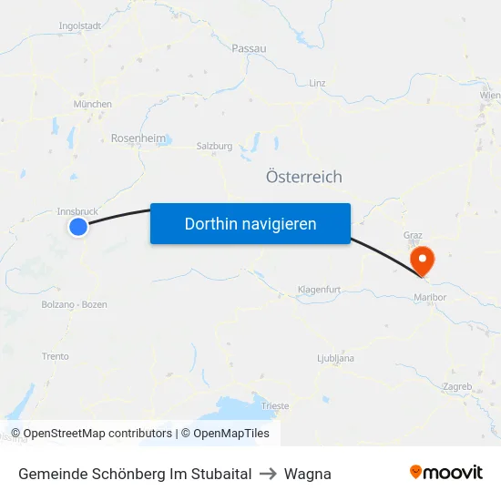 Gemeinde Schönberg Im Stubaital to Wagna map