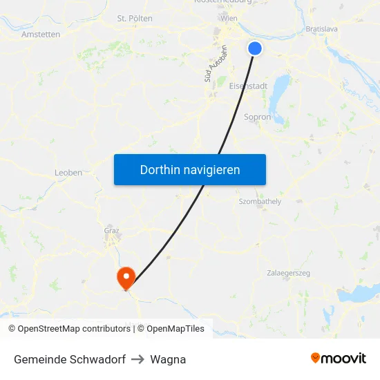 Gemeinde Schwadorf to Wagna map