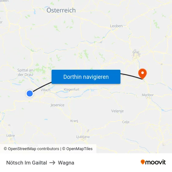 Nötsch Im Gailtal to Wagna map