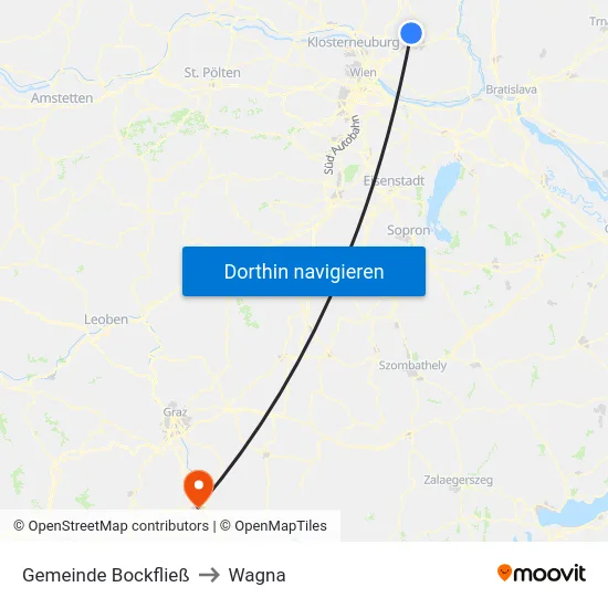 Gemeinde Bockfließ to Wagna map