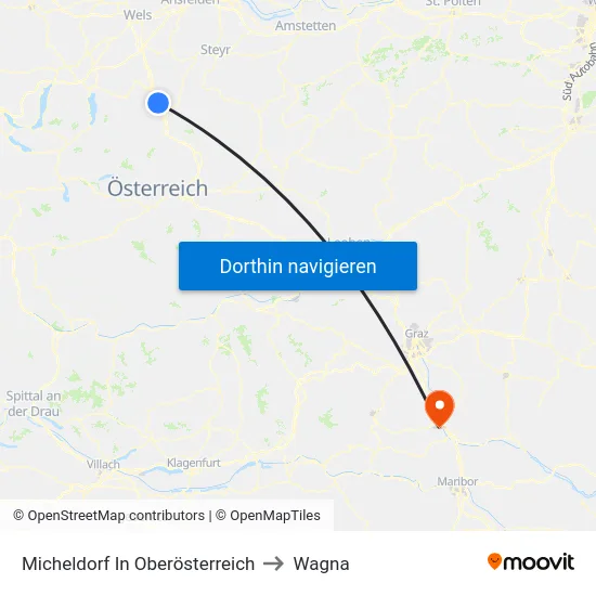 Micheldorf In Oberösterreich to Wagna map