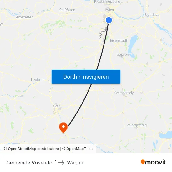 Gemeinde Vösendorf to Wagna map
