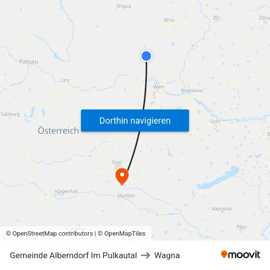 Gemeinde Alberndorf Im Pulkautal to Wagna map
