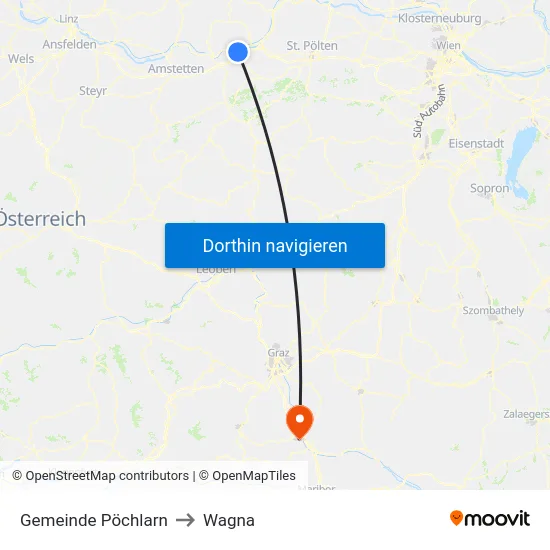 Gemeinde Pöchlarn to Wagna map