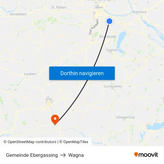 Gemeinde Ebergassing to Wagna map