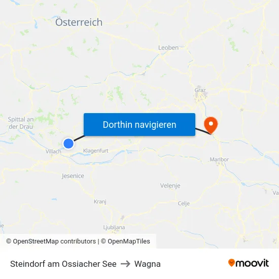 Steindorf am Ossiacher See to Wagna map