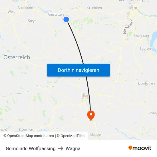 Gemeinde Wolfpassing to Wagna map