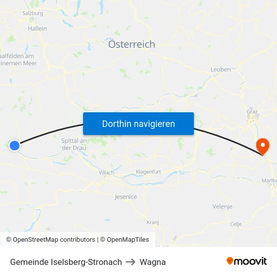 Gemeinde Iselsberg-Stronach to Wagna map