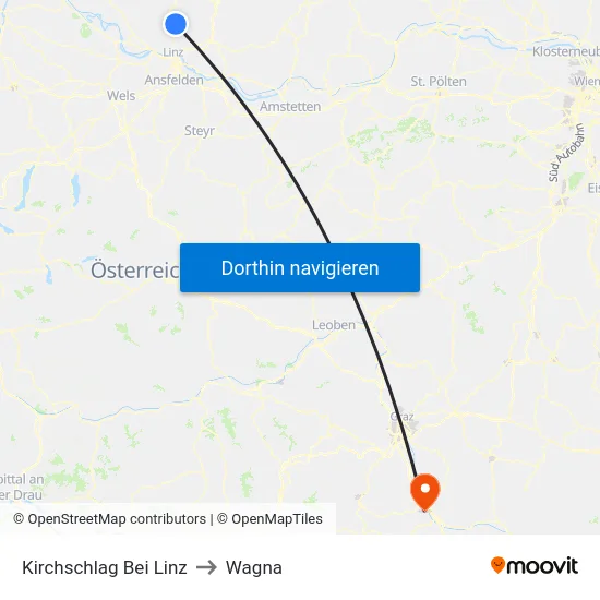 Kirchschlag Bei Linz to Wagna map