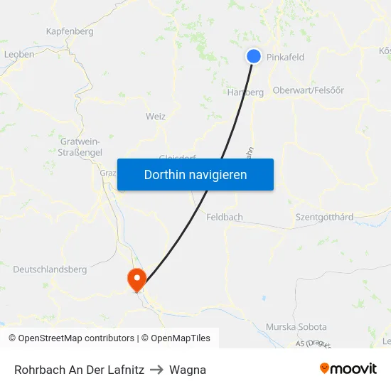 Rohrbach An Der Lafnitz to Wagna map