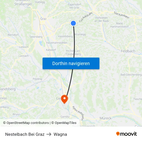 Nestelbach Bei Graz to Wagna map