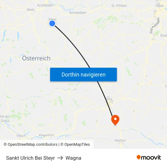 Sankt Ulrich Bei Steyr to Wagna map