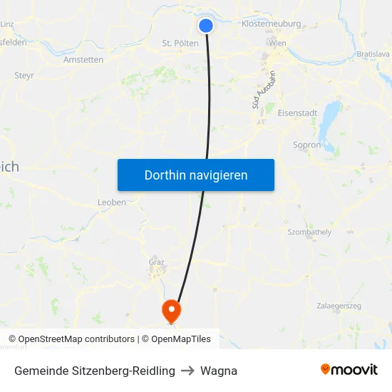 Gemeinde Sitzenberg-Reidling to Wagna map