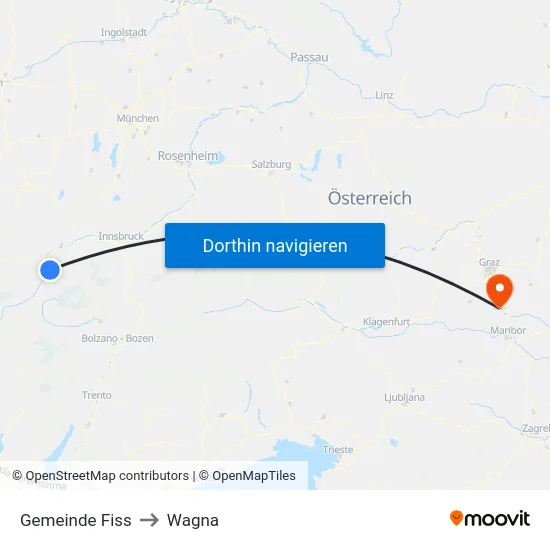 Gemeinde Fiss to Wagna map