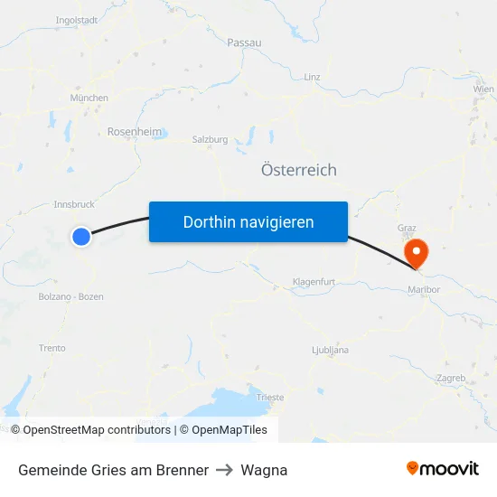 Gemeinde Gries am Brenner to Wagna map