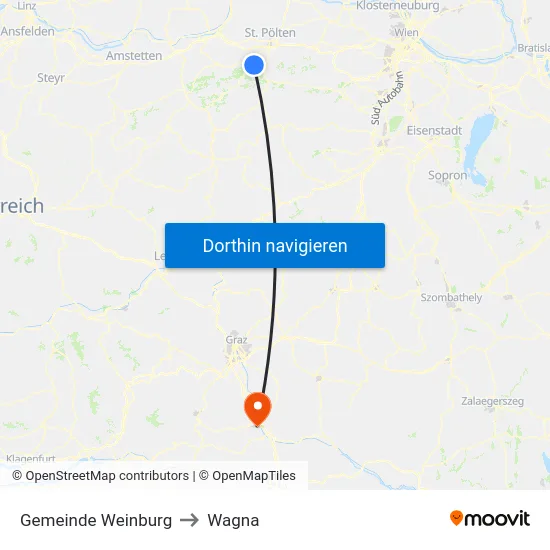 Gemeinde Weinburg to Wagna map