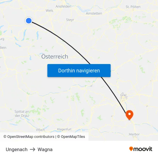 Ungenach to Wagna map