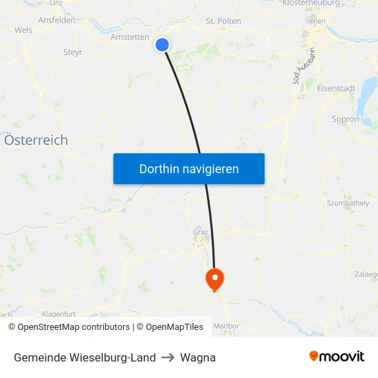 Gemeinde Wieselburg-Land to Wagna map