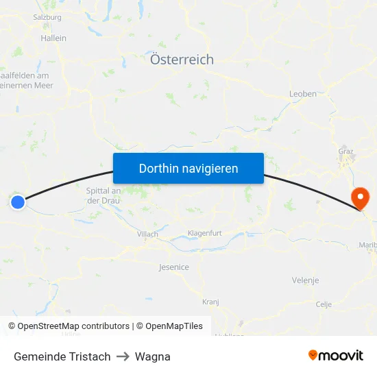 Gemeinde Tristach to Wagna map