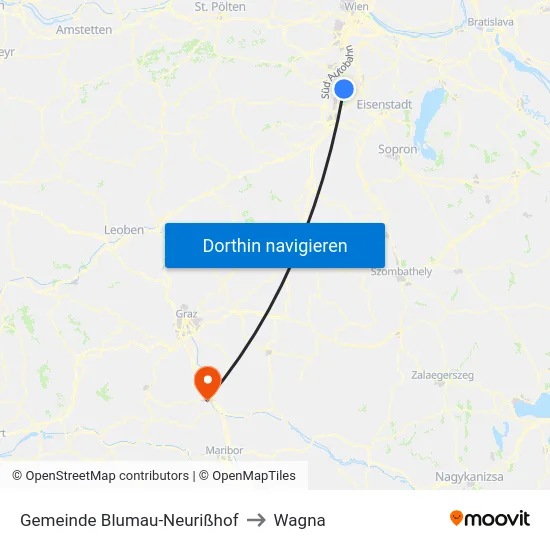 Gemeinde Blumau-Neurißhof to Wagna map